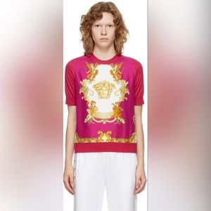 Versace pink silk Medusa sweater 100% automatic